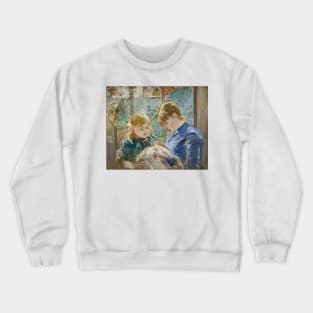 The Artist's Daughter, Julie, with her Nanny by Berthe Morisot Crewneck Sweatshirt